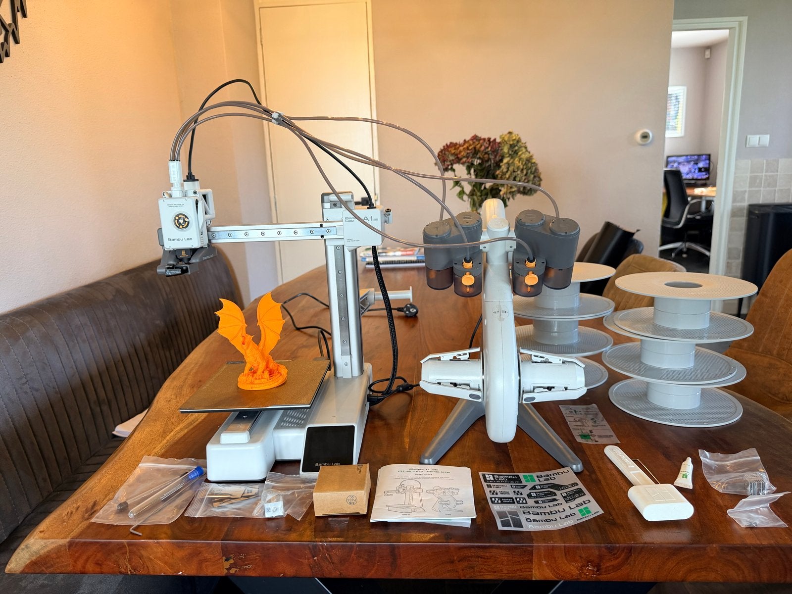 Bambu Lab A1 Mini met AMS en accessoires, Gebruikt, Ingebouwde Wi-Fi, Ophalen of Verzenden, Filament