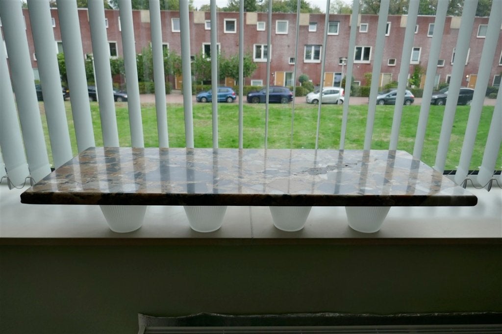 Geelbruin gemêleerde marmeren vensterbank etagère, Ophalen, Etagère, Demontabel, Nieuw