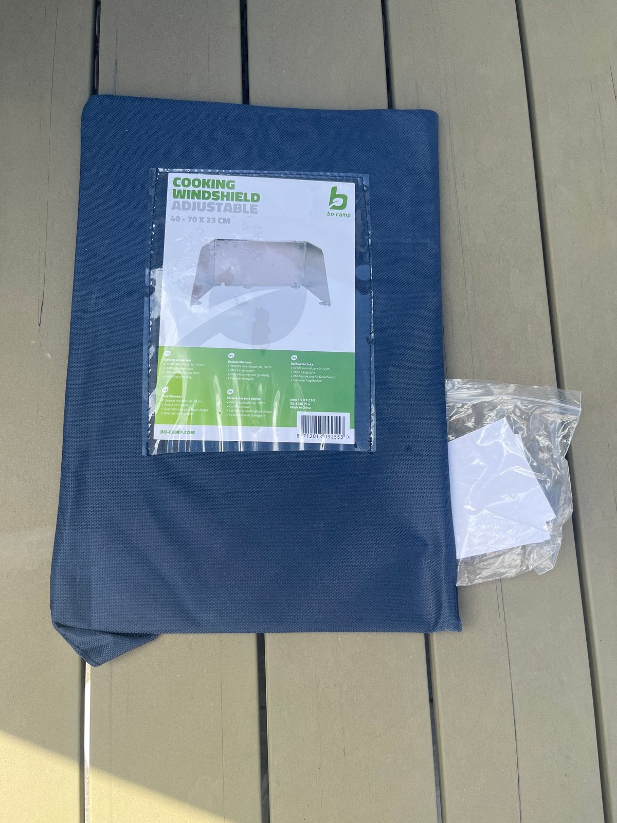 Bo-Camp kookwindscherm verstelbaar 40-70 x 23 cm, Caravans en Kamperen, Kampeeraccessoires, Ophalen of Verzenden, Nieuw