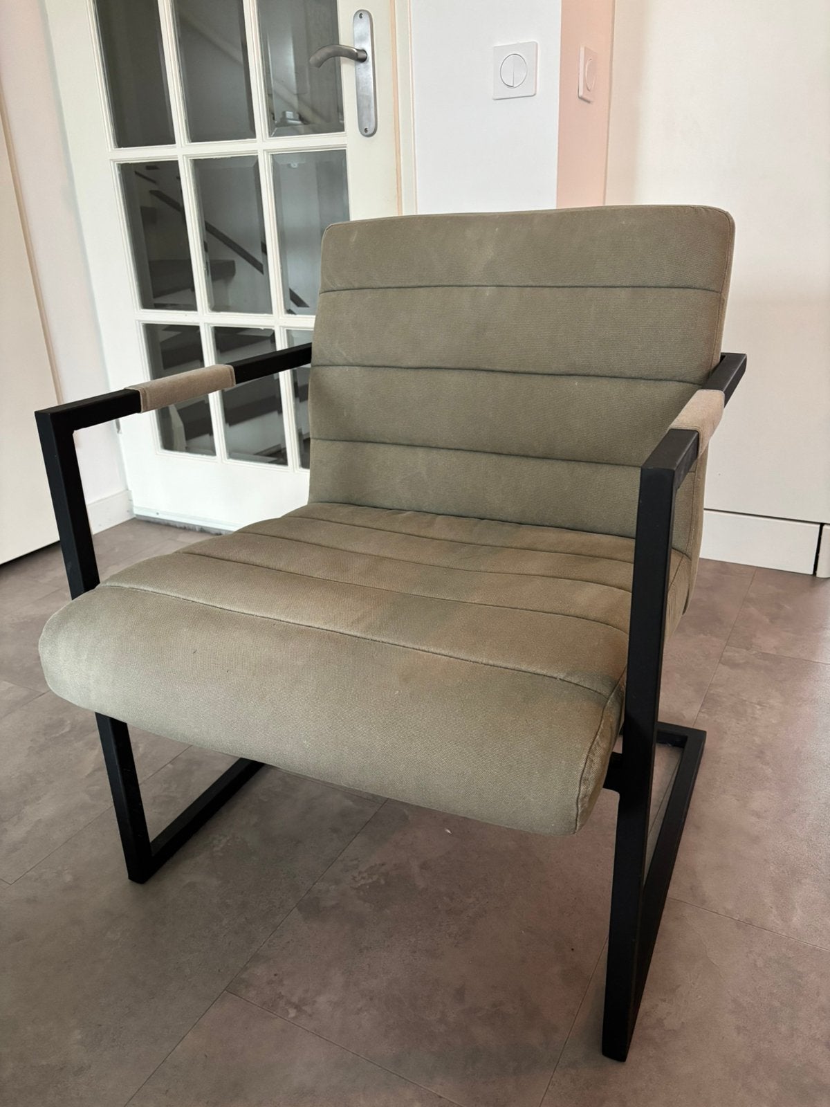 Fauteuil army green van Loods 5 - T.E.A.B, Ophalen, Gebruikt, 75 tot 100 cm, 50 tot 75 cm