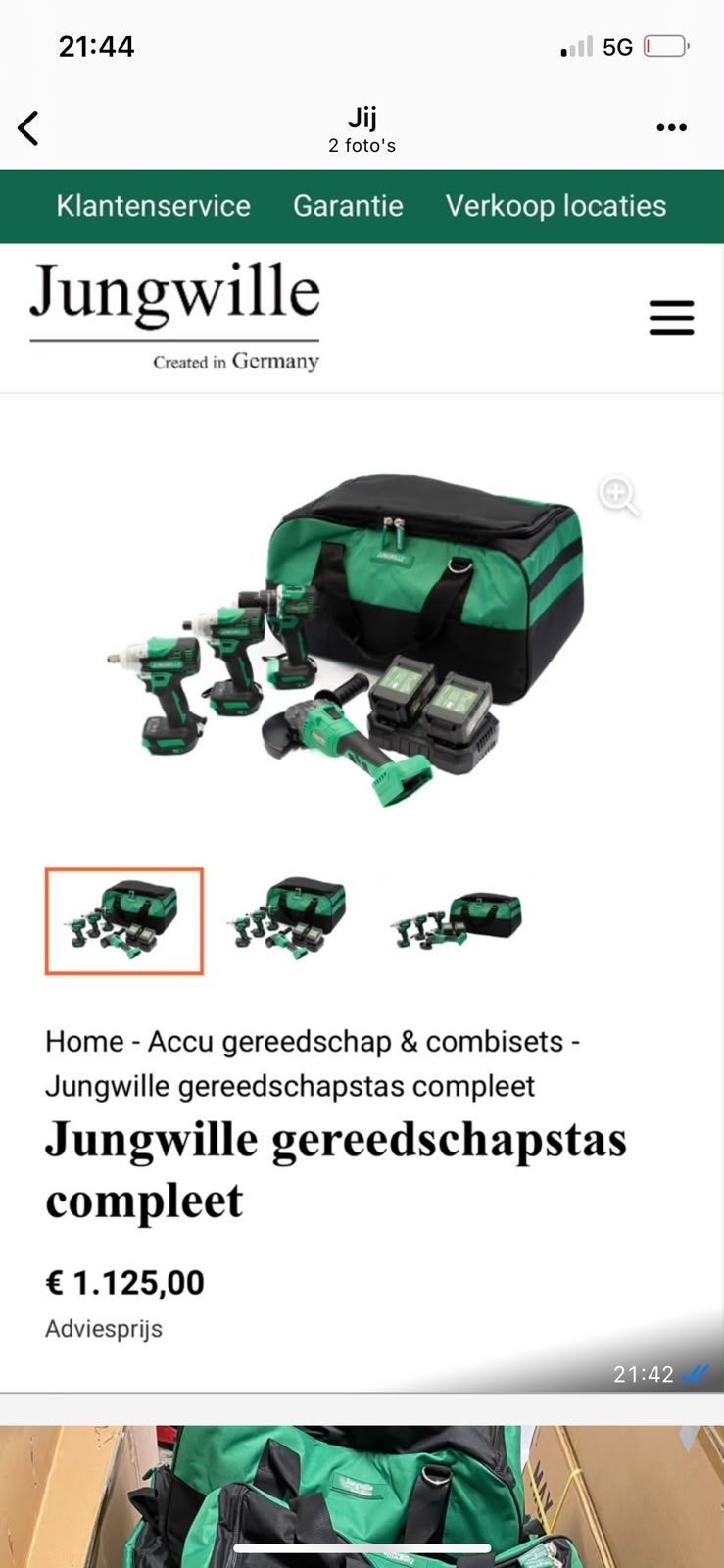 Foto 3 van Jungwille Gereedschapstas Compleet - Accu Gereedschap Set