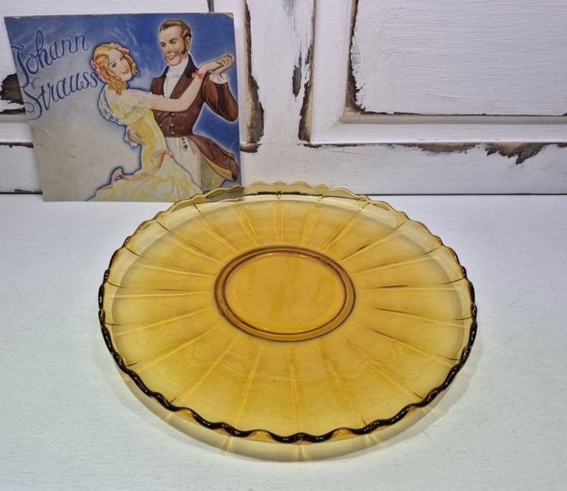gele persglas schaal, Ophalen of Verzenden