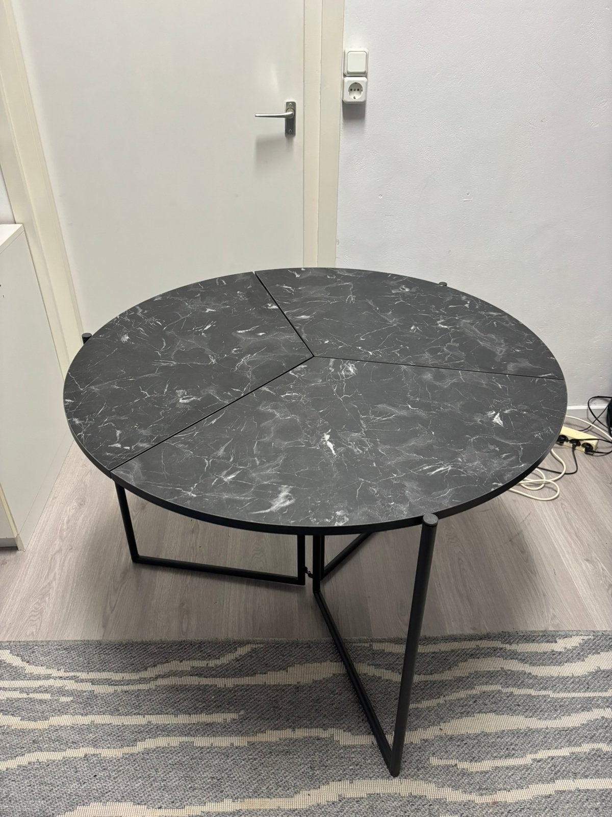 NIEUW luxe inklapbare eettafel (marmerlook), Ophalen, Nieuw, 50 tot 100 cm, Metaal