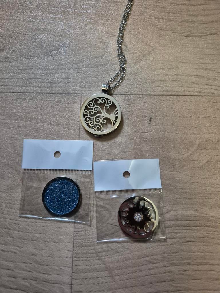 Nieuwe quiges ketting munt houder 90cm + 2 wisselbare munten, Ophalen of Verzenden, Nieuw, Zilver, Overige materialen