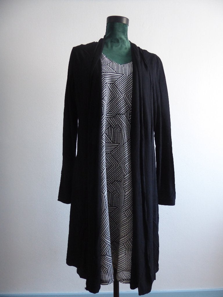 nr. 2702 - jurk met vest - maat 44, Kleding | Dames, Jurken, Zwart, Maat 42/44 (L), Ophalen of Verzenden, Zo goed als nieuw