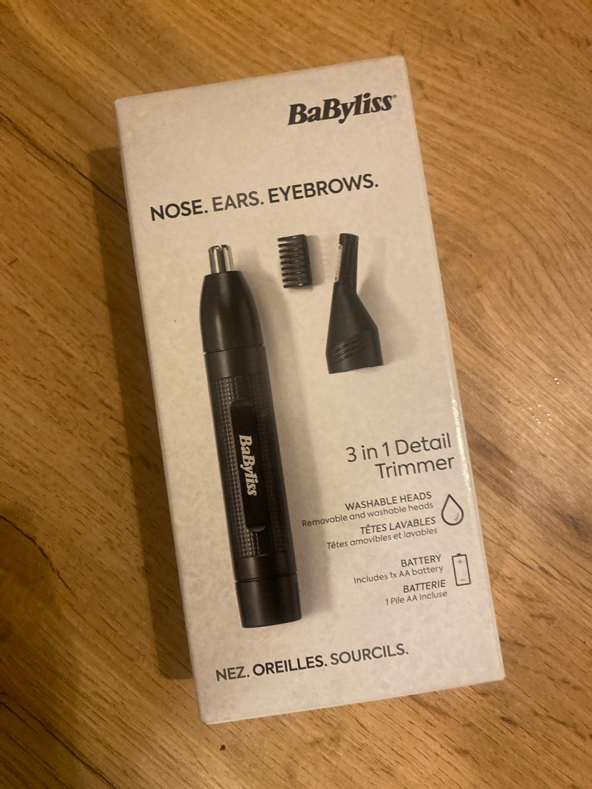 BaByliss 3-in-1 Detail Trimmer voor neus, oren, wenkbrauwen, Ophalen of Verzenden, Nieuw, Scheren en Epileren
