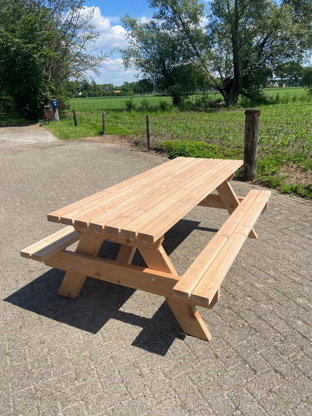 Douglas picknicktafel, Tuin en Terras, Picknicktafels, Ophalen, Nieuw, Rechthoekig, Hout