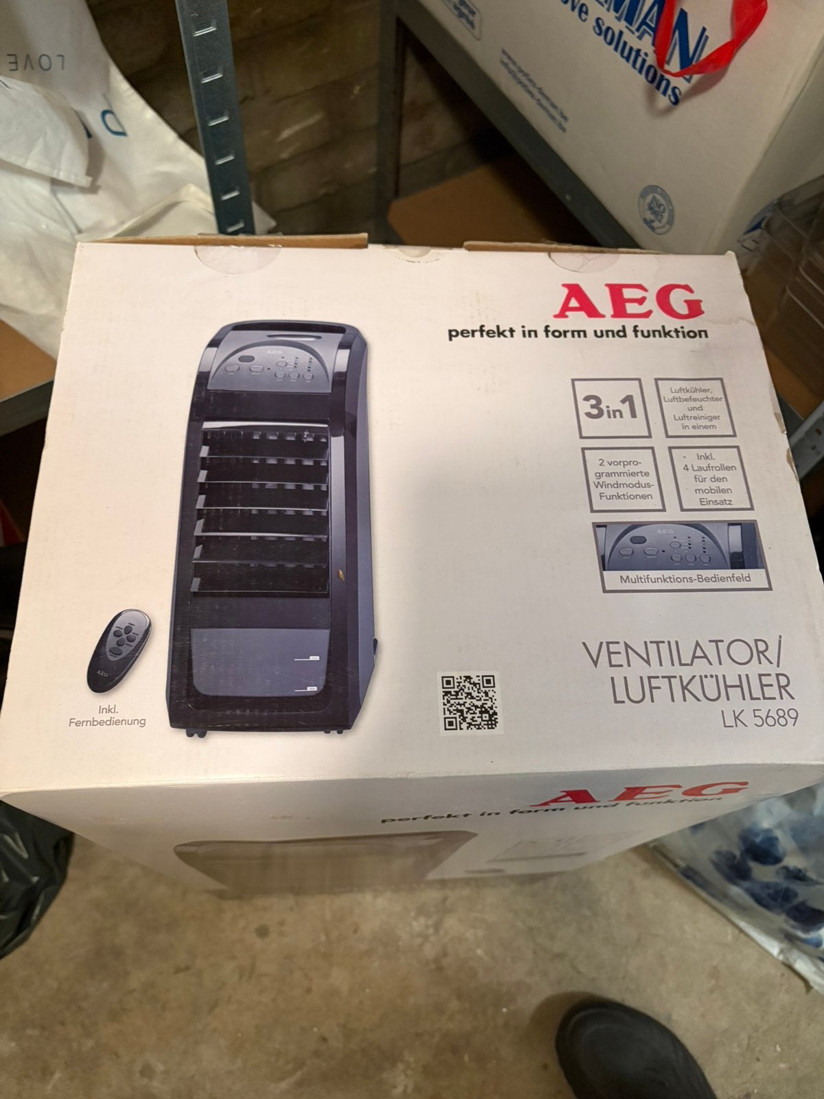 AEG LK 5689 mobiele luchtkoeler in nette staat, Witgoed en Apparatuur, Airco's, Ophalen, Minder dan 60 m³, 3 snelheden of meer