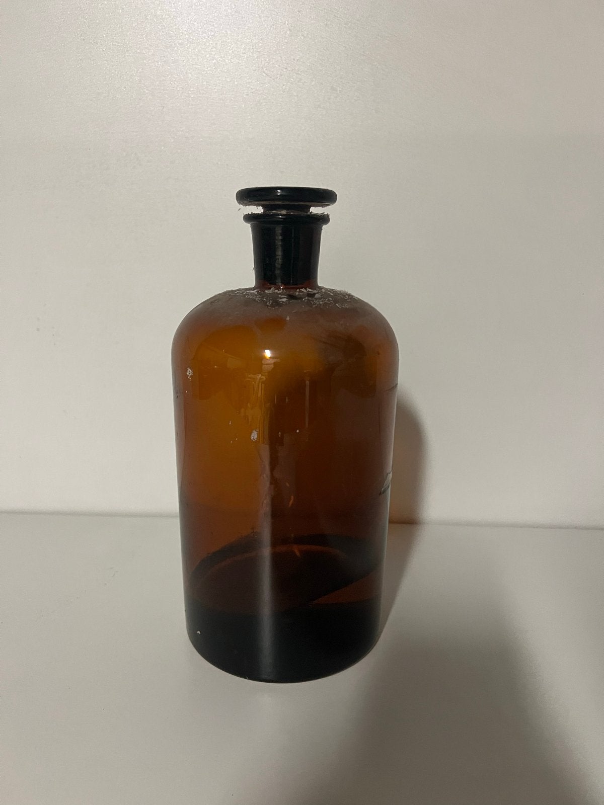 Vintage Apothekersfles met Stop - Amber Glas, Antiek en Kunst, Ophalen of Verzenden