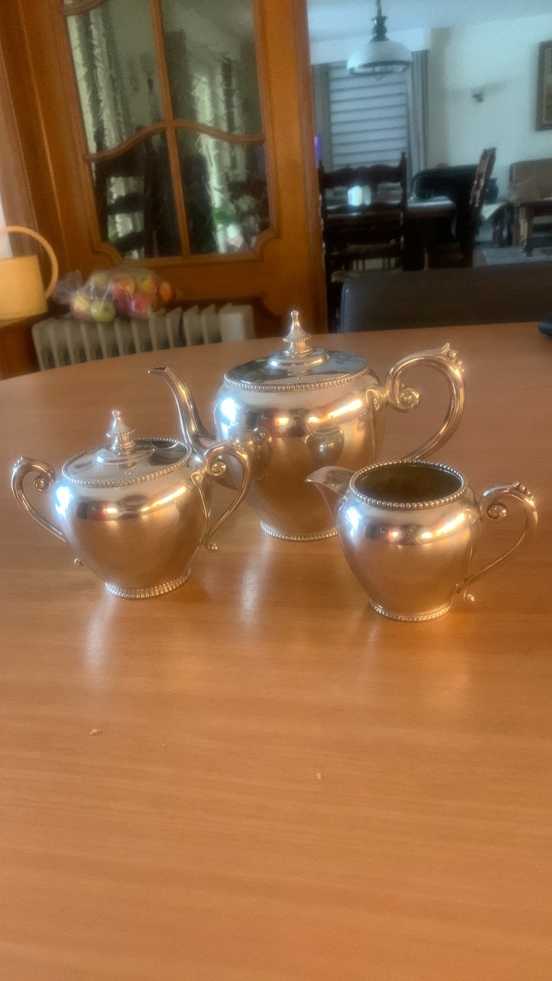 Theepot melkkannetje suikerpot Gero 90 verzilverd., Antiek en Kunst, Ophalen of Verzenden