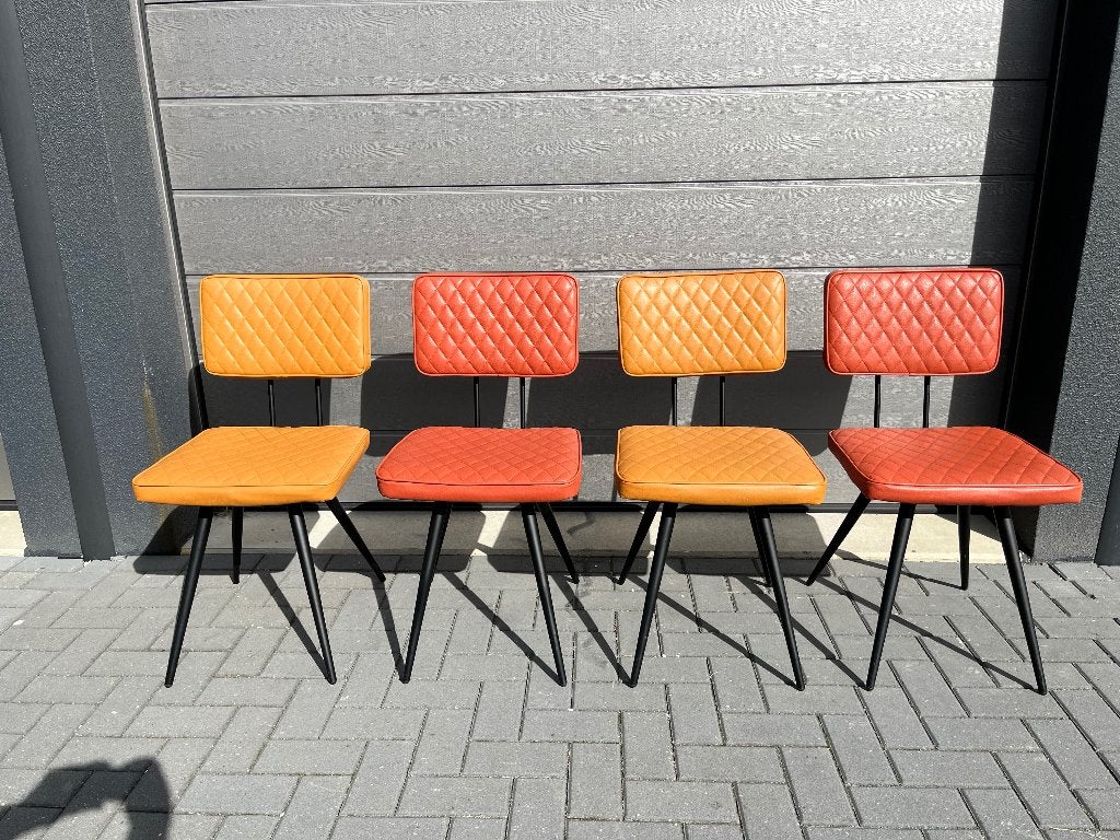 Kick collection eetkamerstoelen | 4 stuks, Huis en Inrichting, Ophalen, Gebruikt, Overige kleuren, Metaal