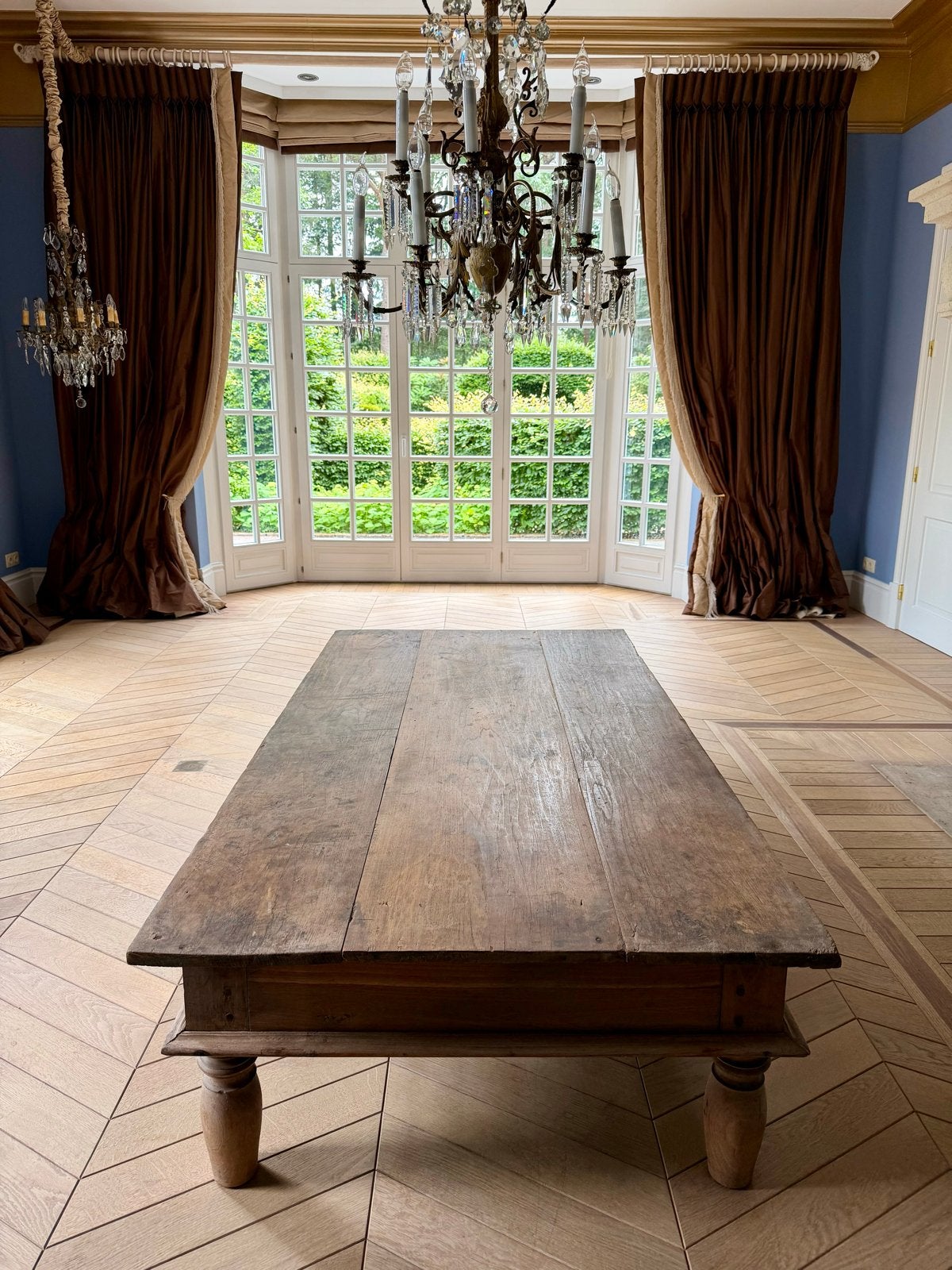 Antieke Massief Eiken Salontafel van Antiquair Rombouts, Ophalen