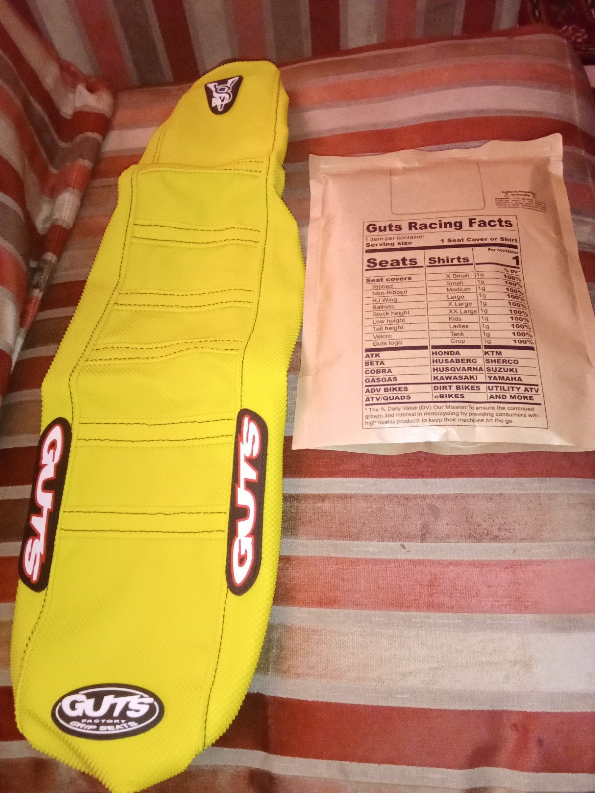 GUTS Factory Grip Seats Motorcross Zadelhoes Geel, Motoren, Ophalen of Verzenden
