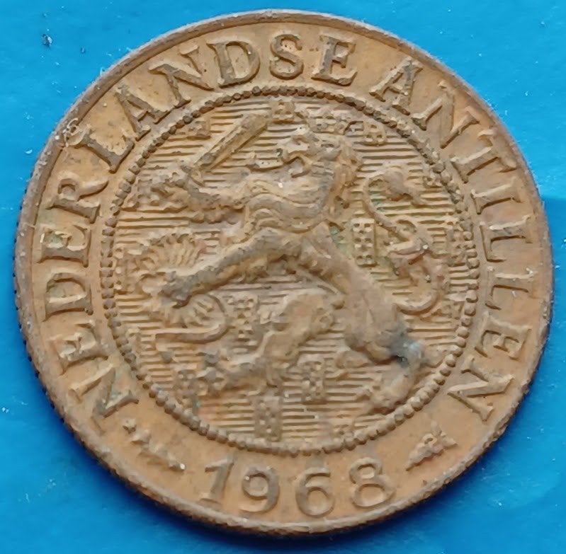 1 cent 1968 Nederlandse Antillen - Juliana, Verzenden, Koningin Juliana, 1 cent, Losse munt
