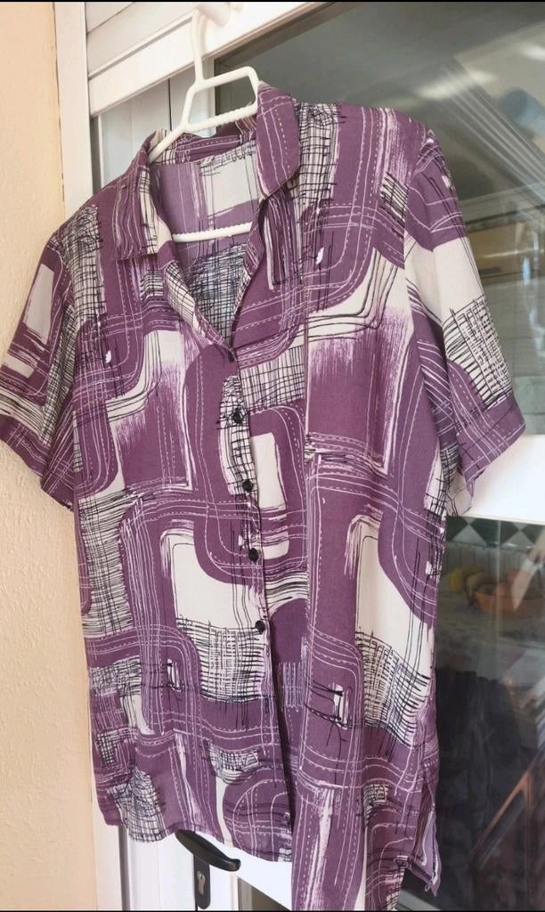 Paarse blouse met korte mouwen, Ophalen of Verzenden