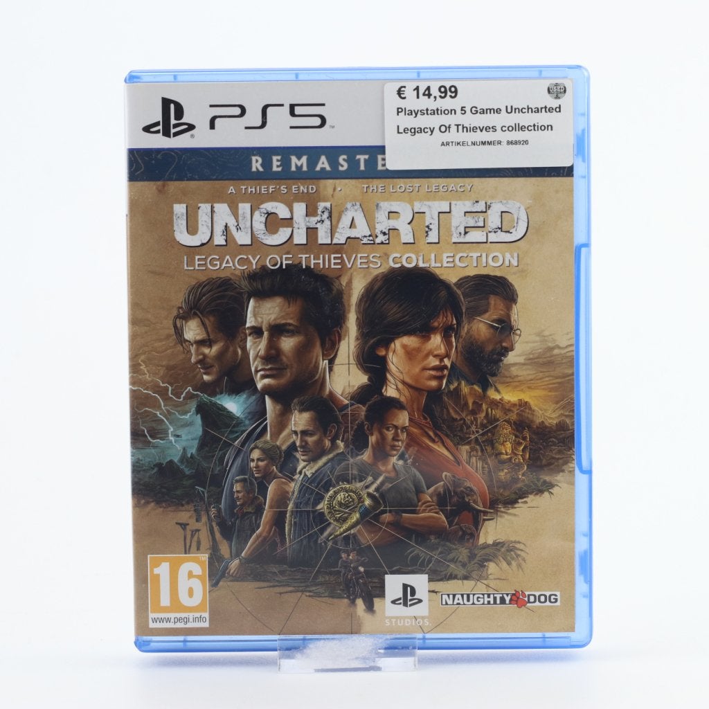 Playstation 5 Game Uncharted Legacy Of Thieves collection, Sony, Zo goed als nieuw, Support@sony.com, 1-7-1 Konan, Minato-ku
Tokyo 108-0075
Japan