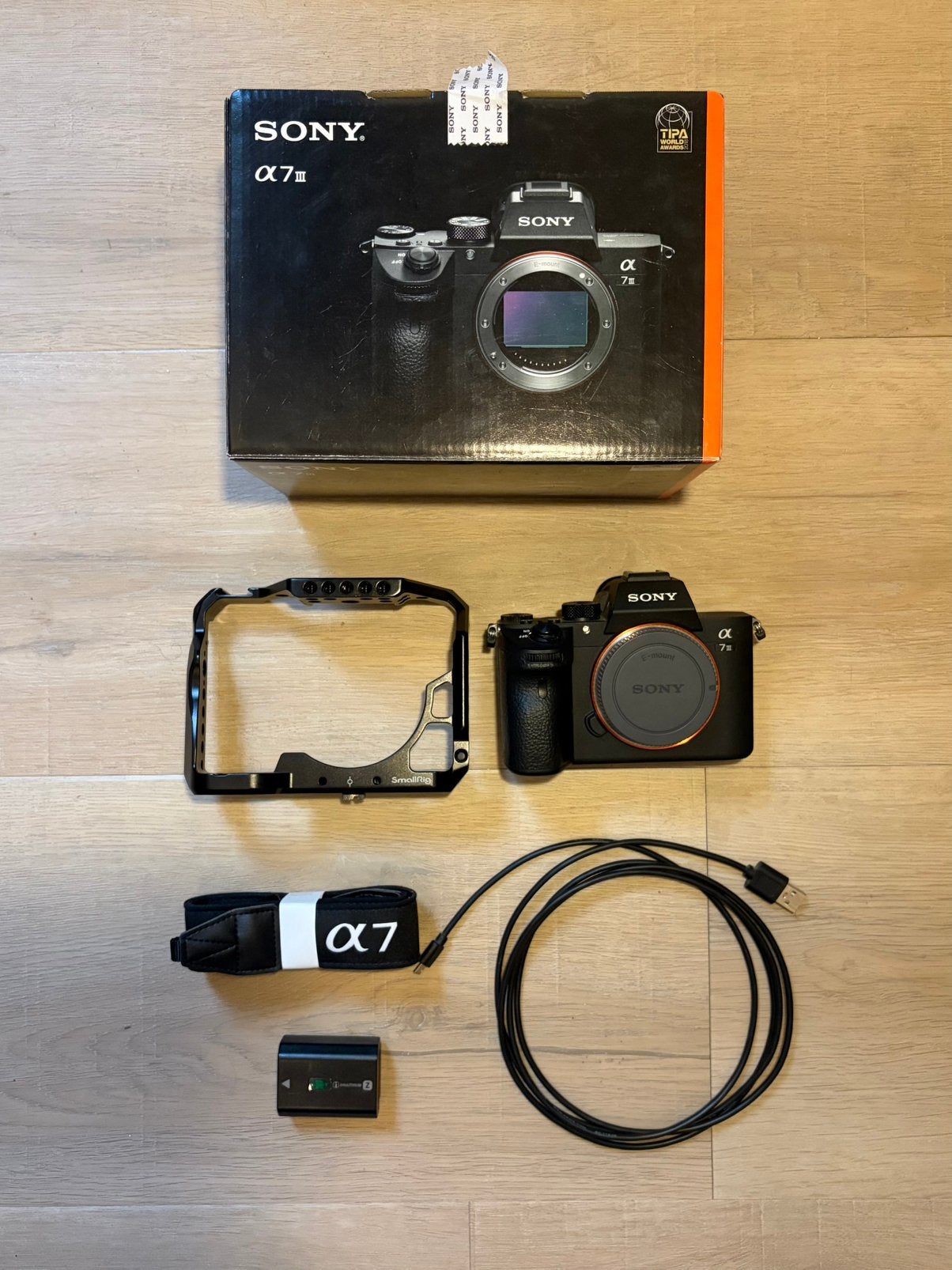 Sony A7 III (252 clicks) met SmallRig Cage en Accu