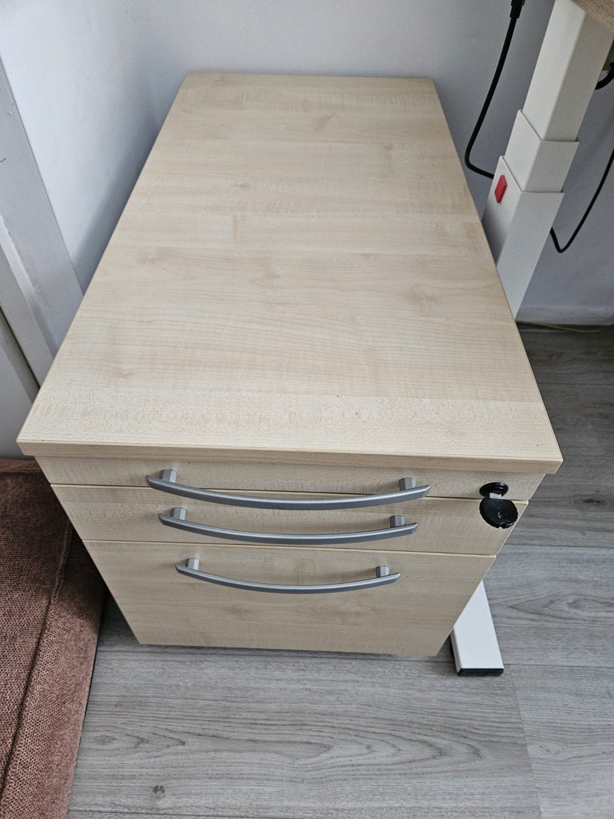 Ladeblok met 3 laden - licht houtkleur, Minder dan 50 cm, Gebruikt, Modern kantoor, 3 of 4 laden