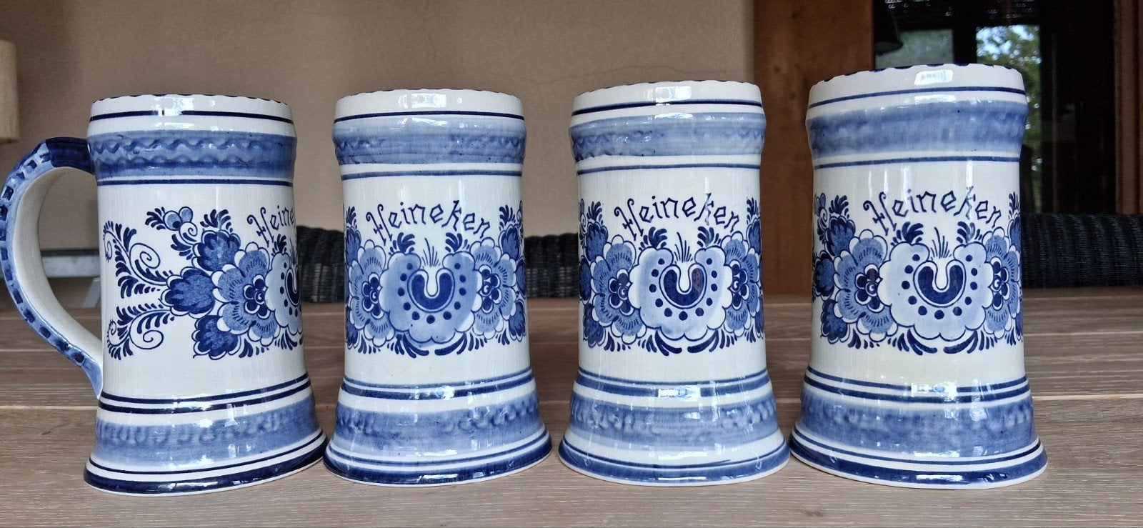 set delfts blauw heineken bierpullen handbeschilderd, Antiek en Kunst, Ophalen of Verzenden