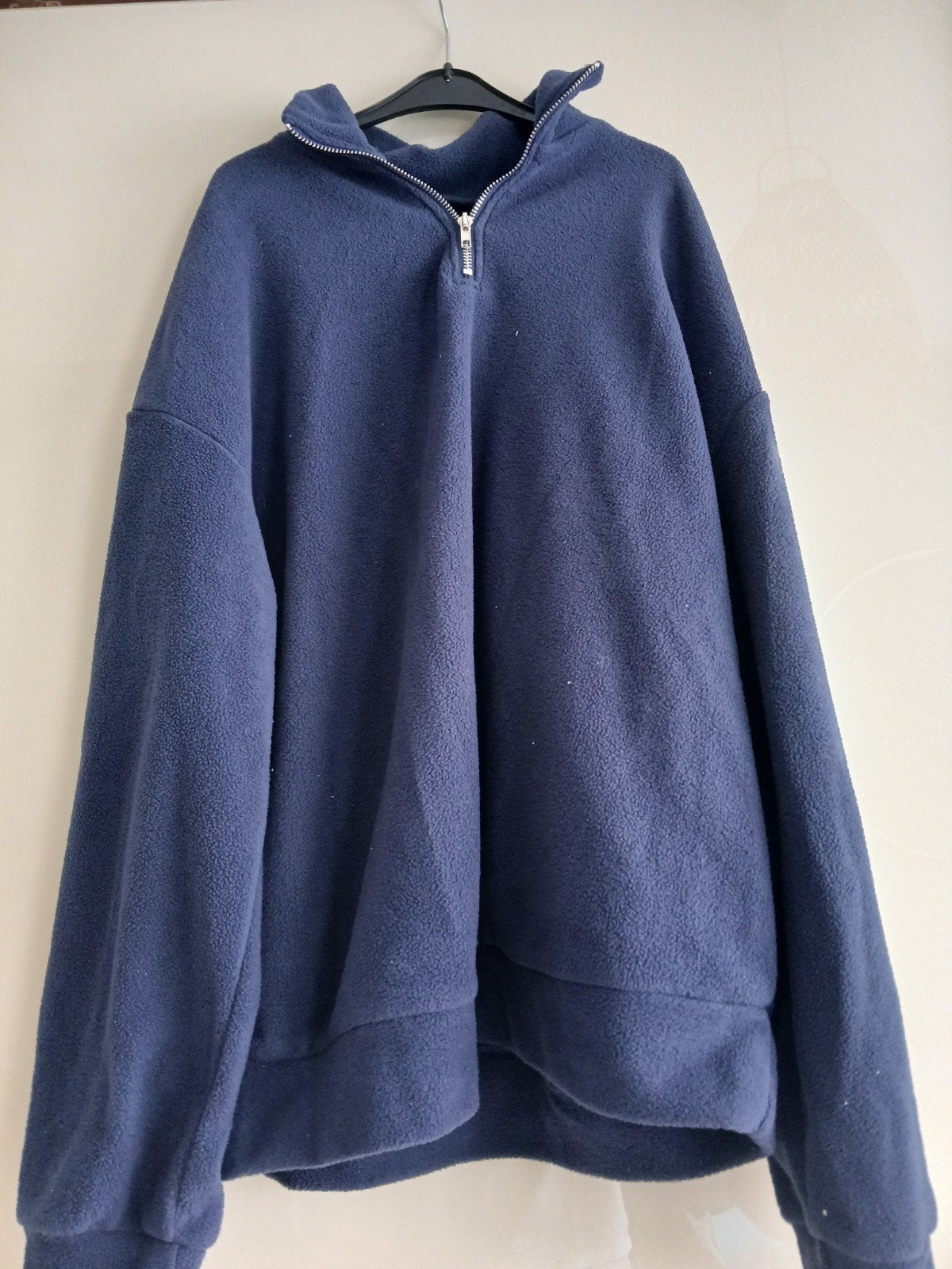 Donkerblauwe fleece trui met rits M, Maat 38/40 (M), Blauw, Ophalen of Verzenden, Onbekend