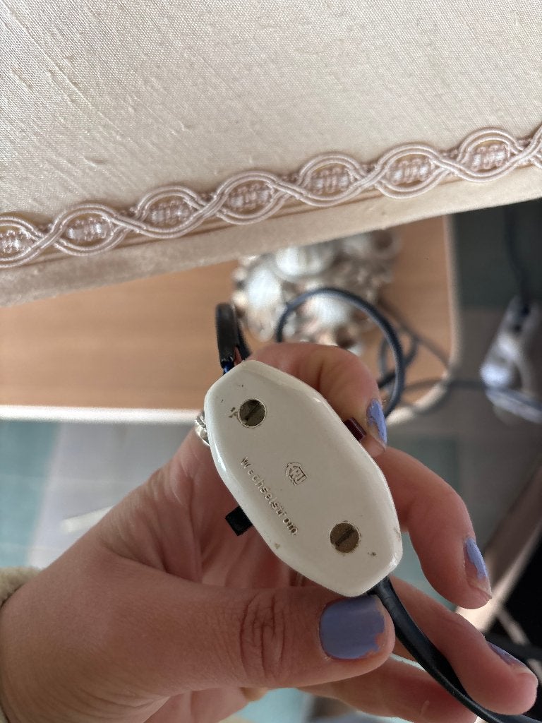 Paar klassieke tafellampen met stoffen kappen  CS26914, Overige typen, Gebruikt, Overige merken, Metaal