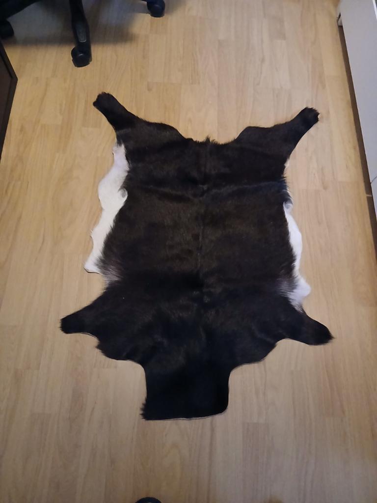 Zwart-wit geitenvel - Decoratief kleed, Gebruikt, 50 tot 100 cm, Natuurlijk, Rustiek, Overige vormen
