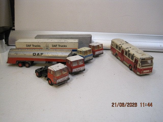 lion car toys daf vrachtwagens en bus in 1 koop (396), Ophalen of Verzenden, Gebruikt, Bus of Vrachtwagen, Lion Toys