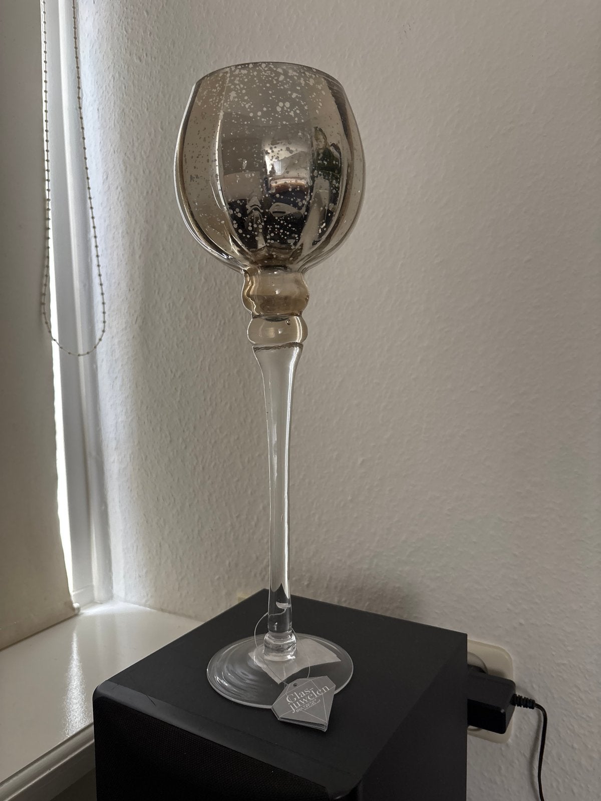 Grote glazen kandelaar/windlicht - nieuw, Overige merken, Nieuw, Ophalen of Verzenden, Glas