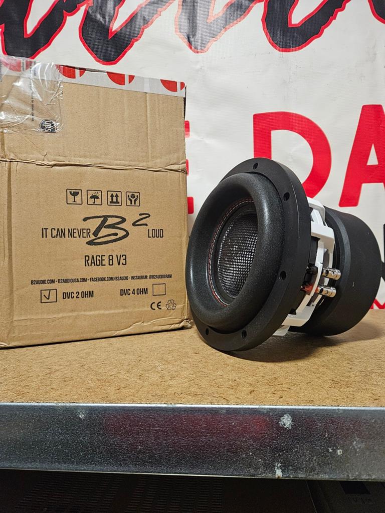 Nieuw!! B2 rage 8inch D2 of D4 ohm subwoofer!!, Ophalen of Verzenden, Nieuw