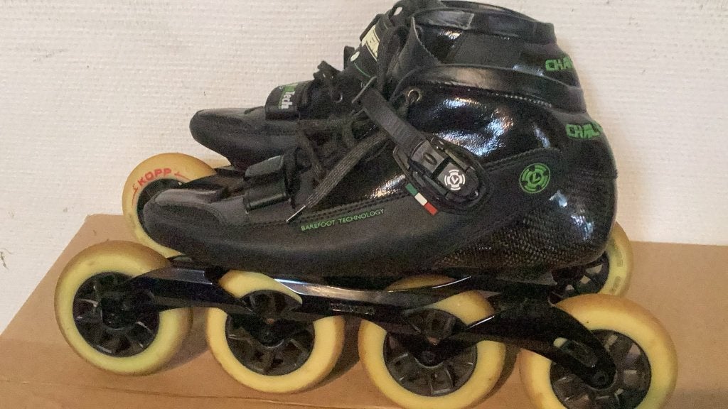 Luigino skeelerschoenen met onderstel, Sport en Fitness, Skeelers, Verstelbaar, Dames, Zo goed als nieuw, Inline skates 4 wielen