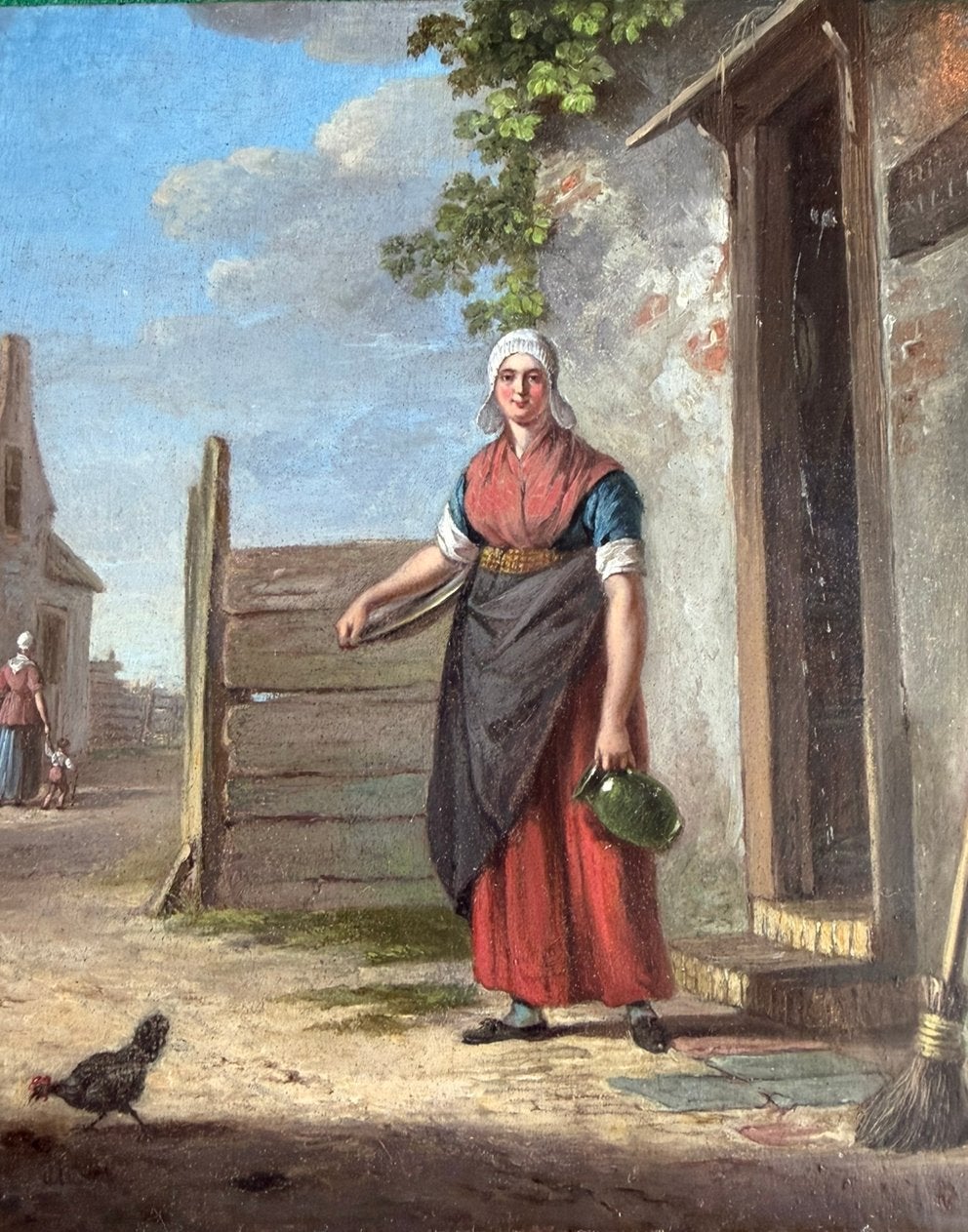 Boerentafereel op paneel, Ophalen of Verzenden