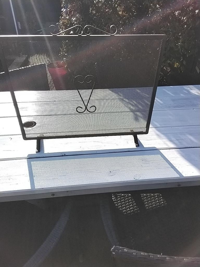 Sierlijk zwart vonkenscherm voor open haard, Huis en Inrichting, Haarden, Ophalen of Verzenden, Gebruikt, Overige soorten