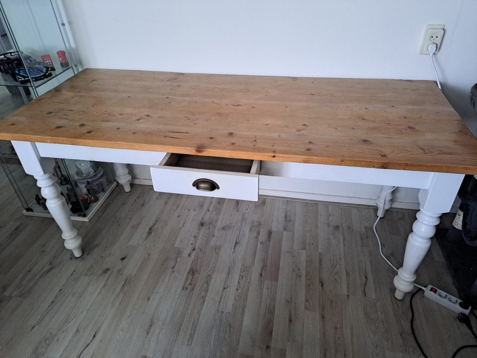eettafel met lade, Huis en Inrichting, Tafels | Eettafels, Ophalen, 50 tot 100 cm, Zo goed als nieuw, 150 tot 200 cm