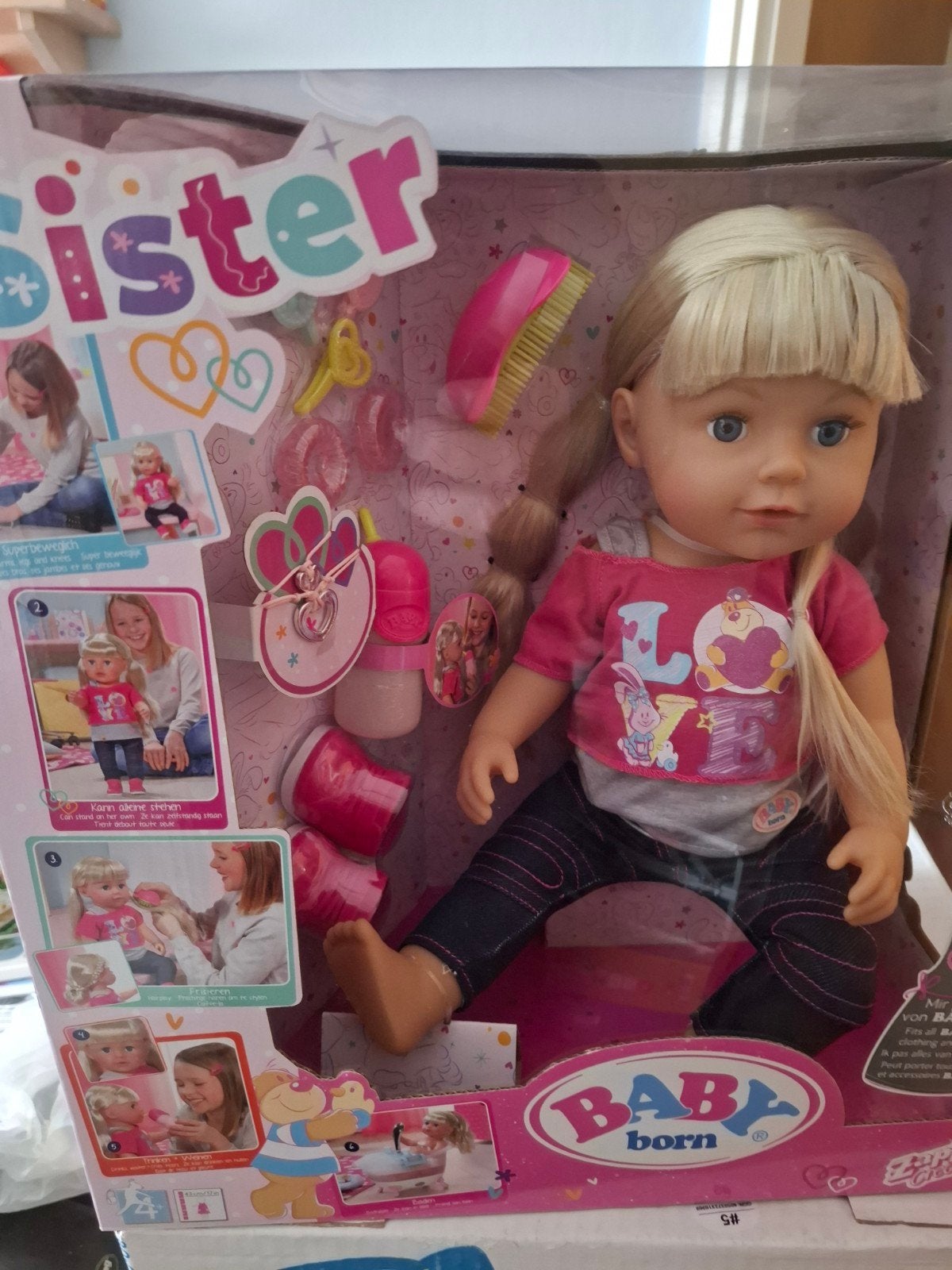 BABY born Sister pop met blond haar en accessoires, Kinderen en Baby's, Speelgoed | Poppen, Ophalen of Verzenden, Nieuw, Babypop