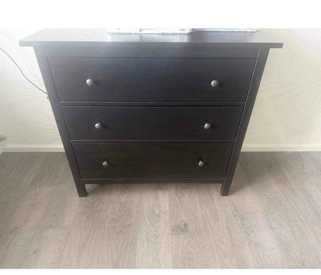 Zwart bureau, tafel en ladekast - Complete set, Zwart, Gebruikt, Ophalen of Verzenden, Overige merken
