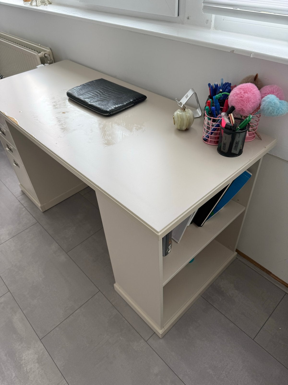 IKEA Vebjörn bureau met opbergvakken en lades, Ophalen, Gebruikt, Met lades, Spaanplaat of MDF