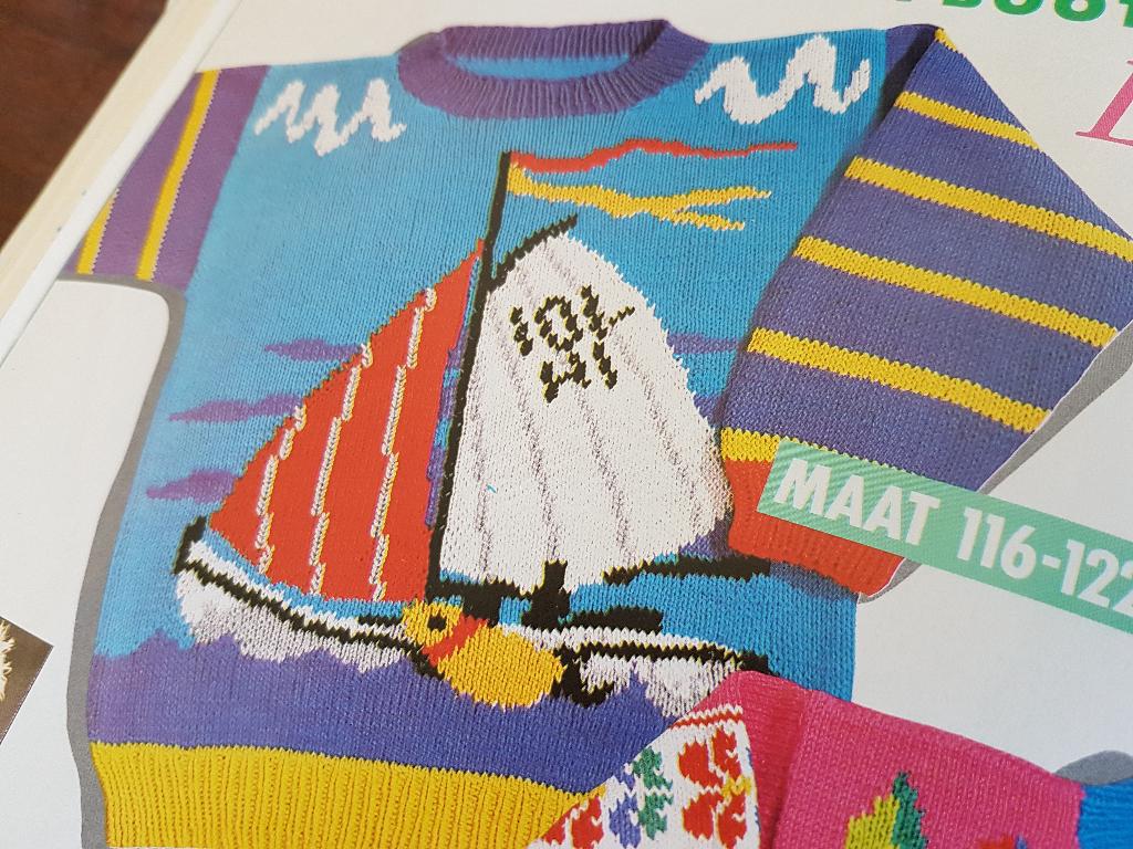 Zeilboot (Skutsje) trui breipatroon, Ophalen of Verzenden, Zo goed als nieuw, Breien, Patroon of Boek