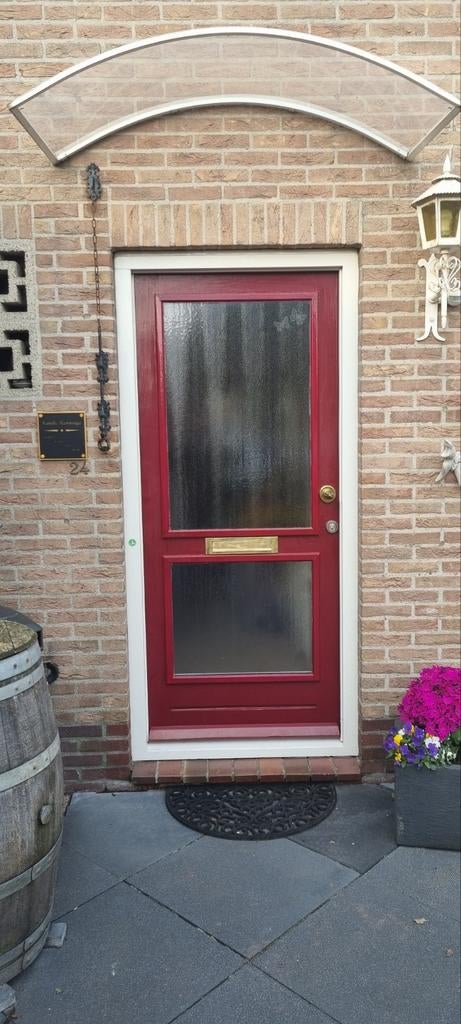 Voordeur 92x211,2 cm met HR++ chinchilla glas. 50 euro, Ophalen, Gebruikt, Buitendeur, 200 tot 215 cm