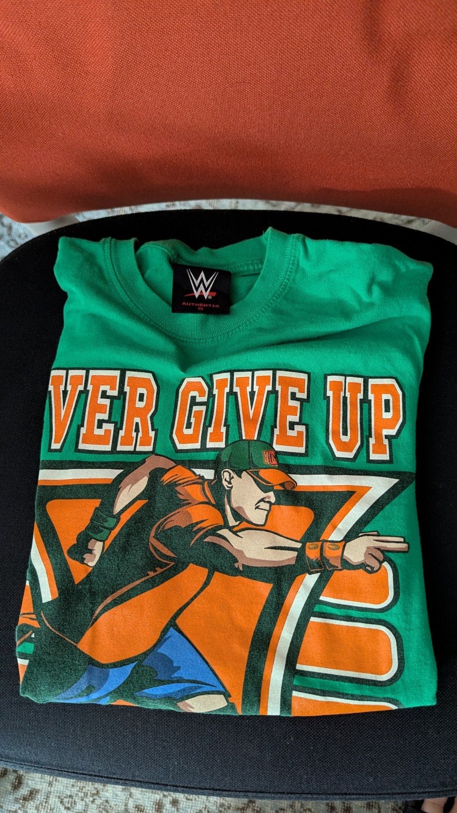 John Cena authentic WWE T-shirt, Ophalen of Verzenden, Zo goed als nieuw, Maat 46 (S) of kleiner, Groen