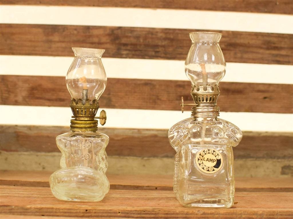 2 stuks Glazen Olielampjes 51706, Antiek en Kunst, Ophalen of Verzenden