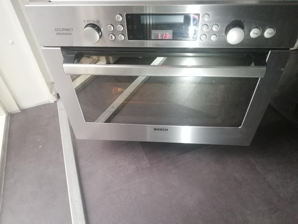 Bosch inbouw combi oven magnetron functie 3D hete lucht, Ophalen, Gebruikt, Bosch, Oven met grill
