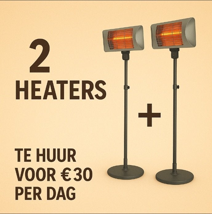2 HEATERS  TE HUUR VOOR €30, Tuin en Terras, Partygalaxyshop@hotmail.com, Vloer, Nieuw, Waterbestendig