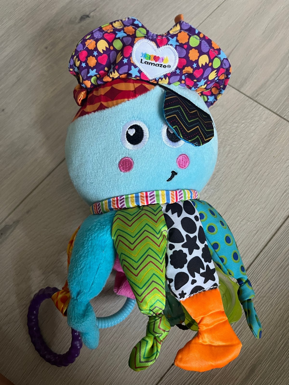 Lamaze Octopussy Baby Speeltje met Rammelaar en Spiegeltje, Ophalen of Verzenden, Zo goed als nieuw, Rammelaar, Met geluid