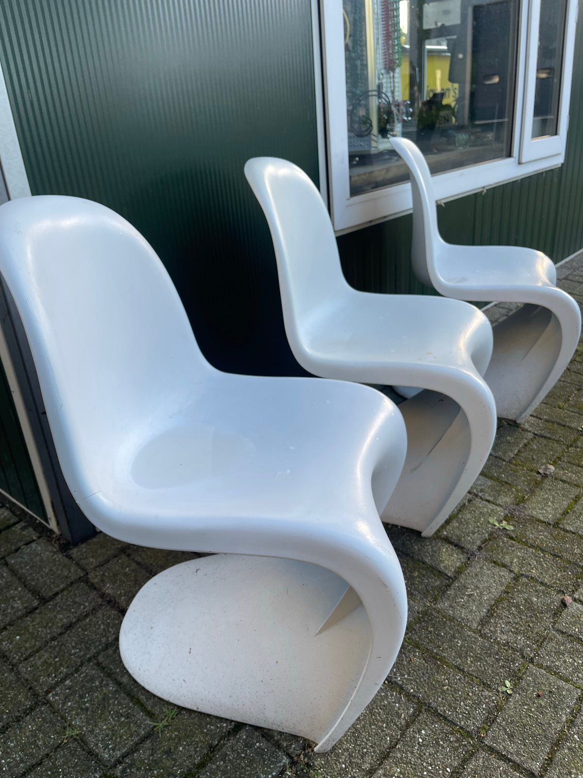 Vitra Panton design stoel (replica) - 3 stuks, Ophalen, Kunststof, Gebruikt, Drie