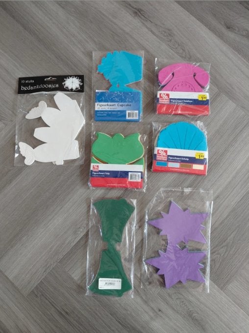 Set van 7 verschillende figuurkaarten, Hobby en Vrije tijd, Kaarten | Zelf maken, Ophalen of Verzenden, Zo goed als nieuw, Overige thema's