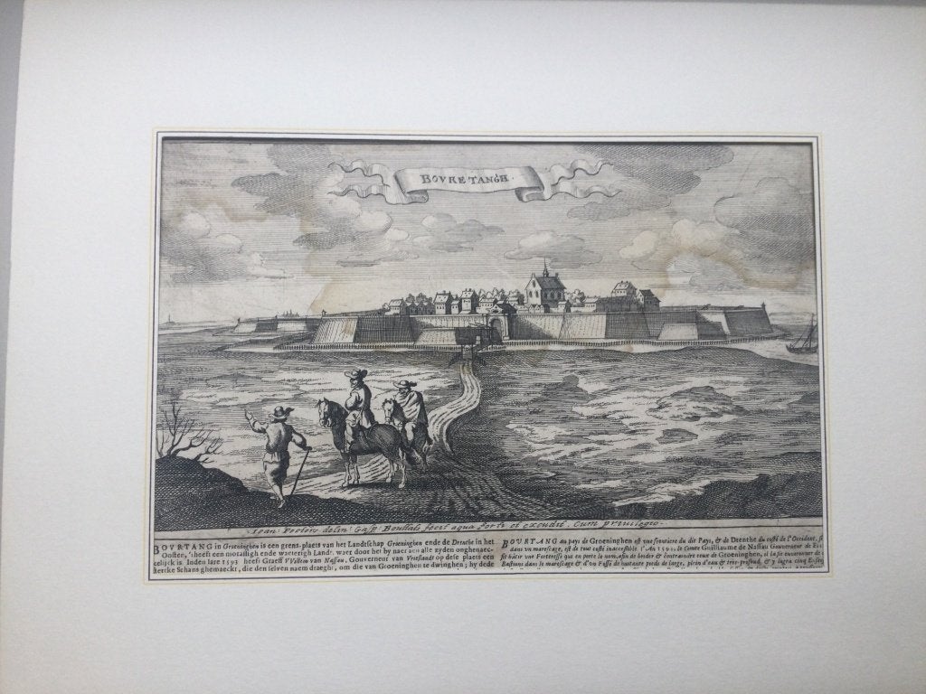 Bourtange, aanzicht, 1674, Antiek en Kunst, Stadsgezicht, 19 cm, 1600 - 1699, Verzenden