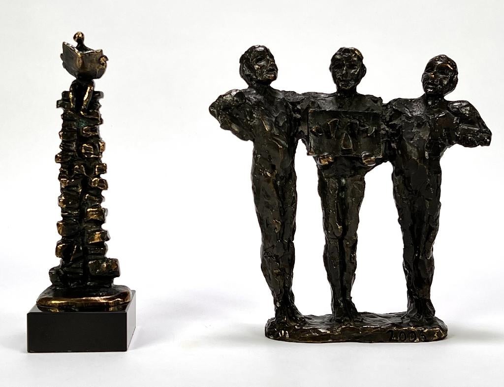 648. Bronzen beelden, 21e eeuw, Groep mensen, Minder dan 20 cm, Ophalen of Verzenden, Brons