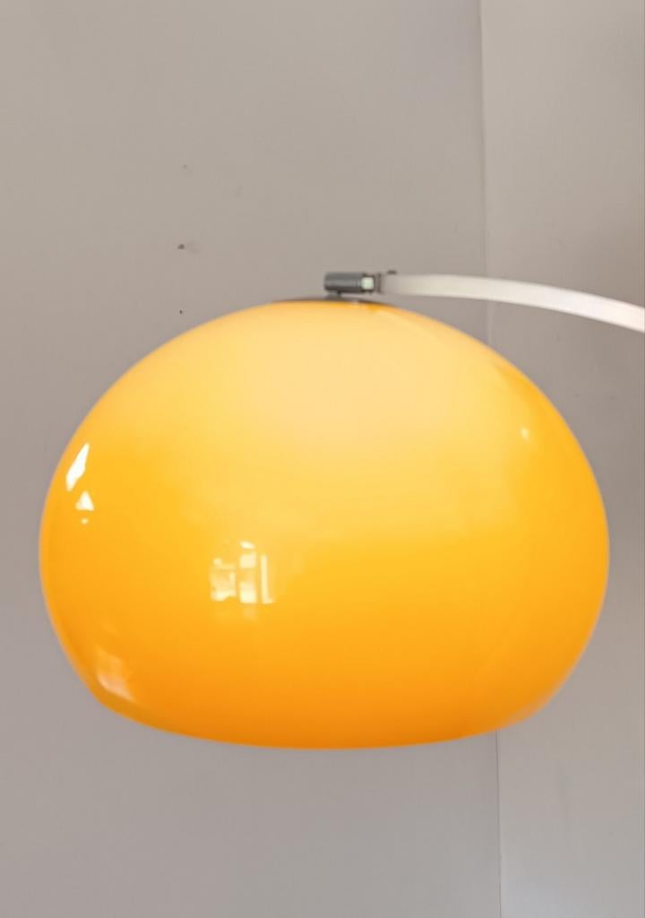 Space Age Booglamp / Vloerlamp Sölken Leuchten 1970's, Huis en Inrichting, Lampen | Vloerlampen, Ophalen, Gebruikt, Metaal, 150 tot 200 cm