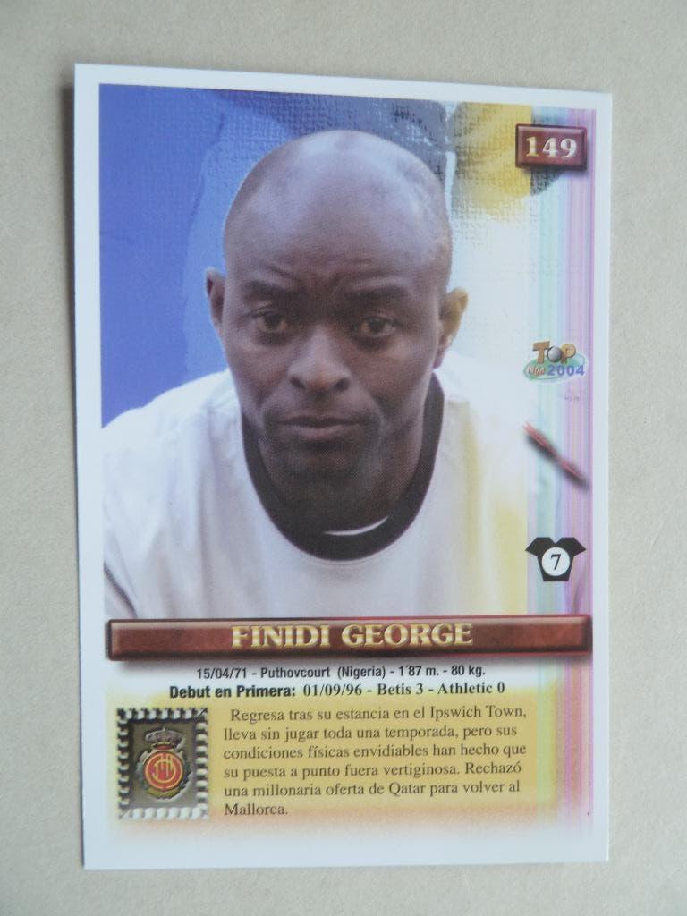 Spaanse card  Finidi.George. Real Betis  7,8 x11,5 cm, Ophalen of Verzenden, Zo goed als nieuw, Buitenlandse clubs, Overige typen