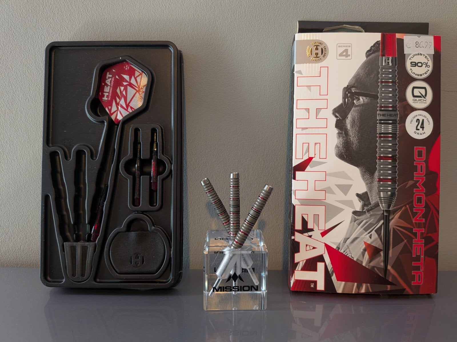 Harrows Damon Heta 24 gram V3 Quick Point 90% - Dartpijlen, Sport en Fitness, Darts, Ophalen of Verzenden, Zo goed als nieuw, Pijlen